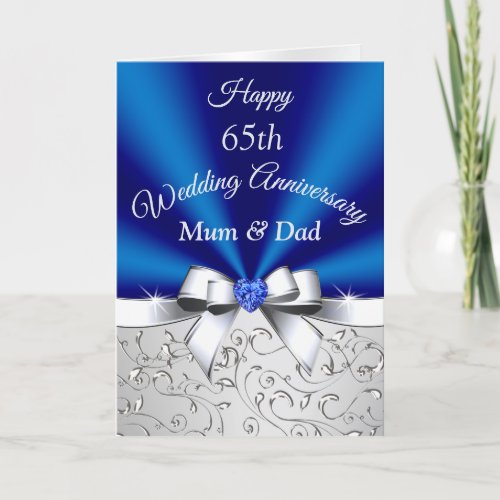 Happy 65th Wedding Anniversary Cards Mum and Dad Card