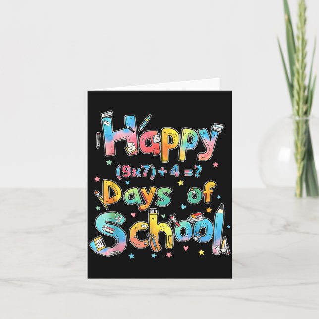 Happy 67 Days Of School Math Equation Teacher Six  Card (Front)