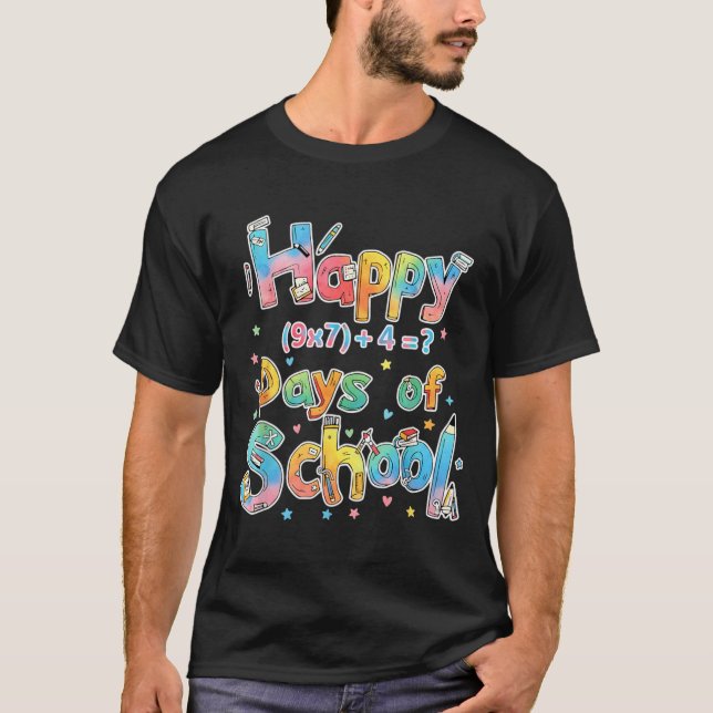 Happy 67 Days Of School Math Equation Teacher Six  T-Shirt (Front)