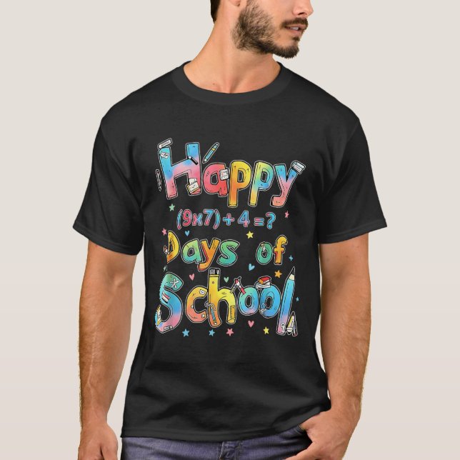 Happy 67 Days Of School Math Equation Teacher Six  T-Shirt (Front)