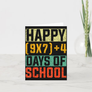Happy 67 Days Of School Math Teacher Students Six Card