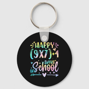 Happy 67 Days Of School Math Teacher Students Six  Keychain