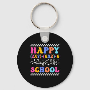 Happy 67 Days Of School Math Teacher Students Six  Keychain