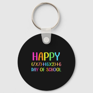 Happy 67 Days Of School Math Teacher Students Six Keychain