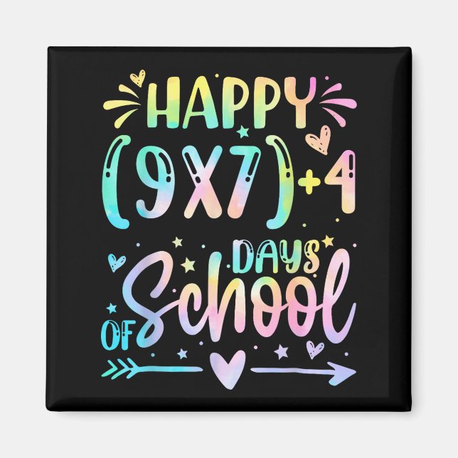 Happy 67 Days Of School Math Teacher Students Six  Magnet (Front)