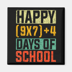 Happy 67 Days Of School Math Teacher Students Six  Magnet