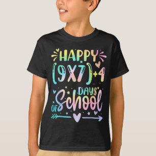 Happy 67 Days Of School Math Teacher Students Six  T-Shirt