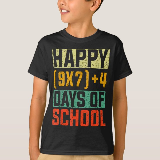 Happy 67 Days Of School Math Teacher Students Six  T-Shirt (Front)