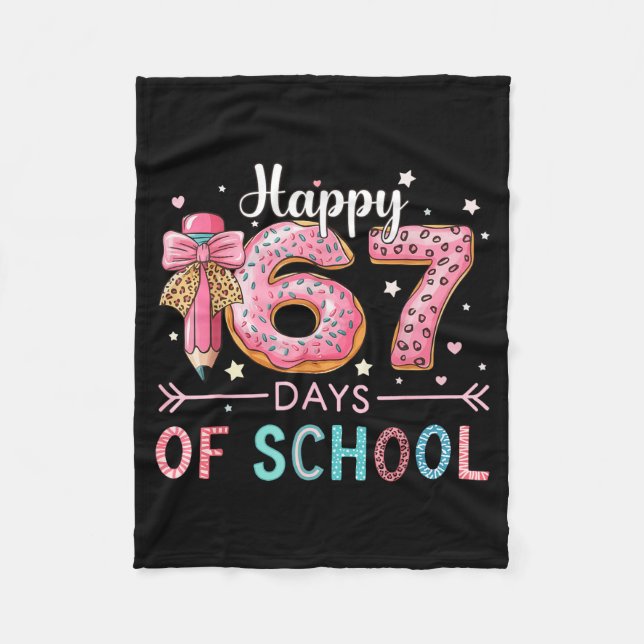Happy 67 Days Of School Six Seven Meme Boy Girl Te Fleece Blanket (Front)