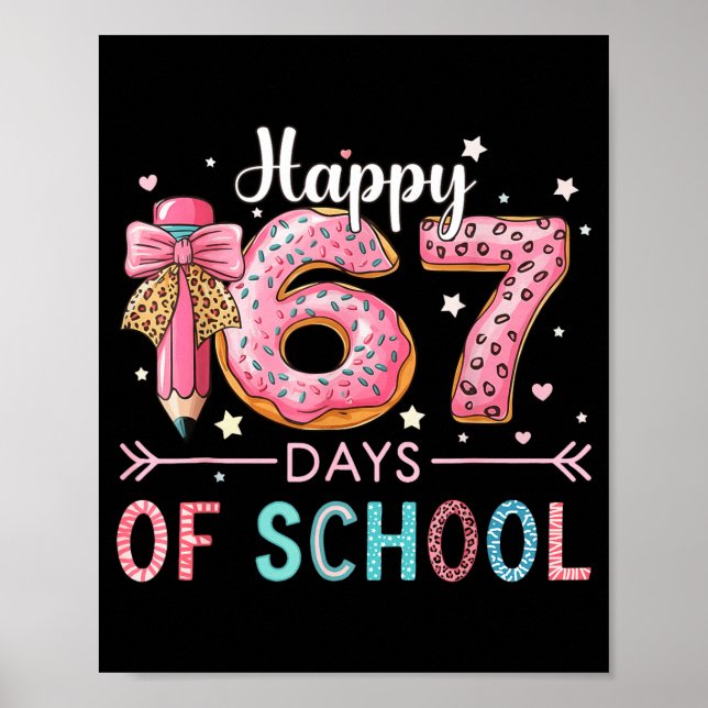 Happy 67 Days Of School Six Seven Meme Boy Girl Te Poster (Front)