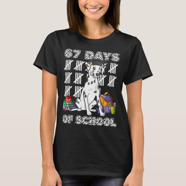Happy 67 Days School Cute Dog 67 Days Smarter Stud T-Shirt (Front)