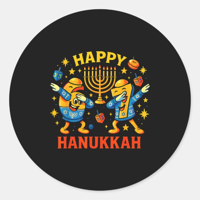 Happy 67 Hanukkah Funny Holiday Meme Design  Classic Round Sticker (Front)
