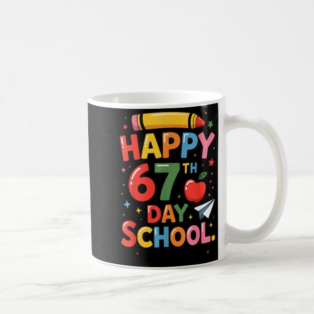 Happy 67 Th Day Of School - I Survived 67 Days Of  Coffee Mug (Right)