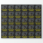 [ Thumbnail: Happy 67th Birthday, Fun Colorful Stars Pattern 67 Wrapping Paper ]