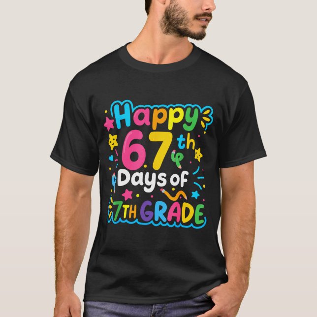 Happy 67th Day Of 7th Grade School Meme 67 Kids Te T-Shirt (Front)