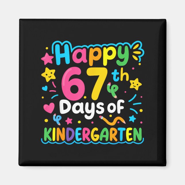 Happy 67th Day Of Kindergarten School Meme 67 Kids Magnet (Front)