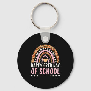 Happy 67th Day Of School 67 Days Rainbow Teachers Keychain