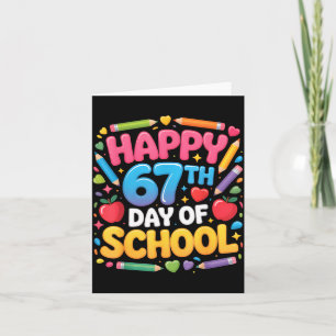 Happy 67th Day Of School Cute Teacher Student Desi Card