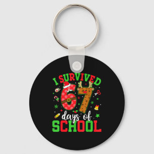 Happy 67th Day Of School Funny Christmas 67 Meme S Keychain