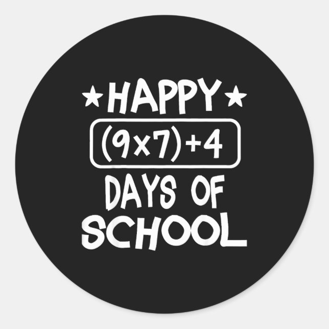 Happy 67th Day Of School Six Seven Kids  Classic Round Sticker (Front)