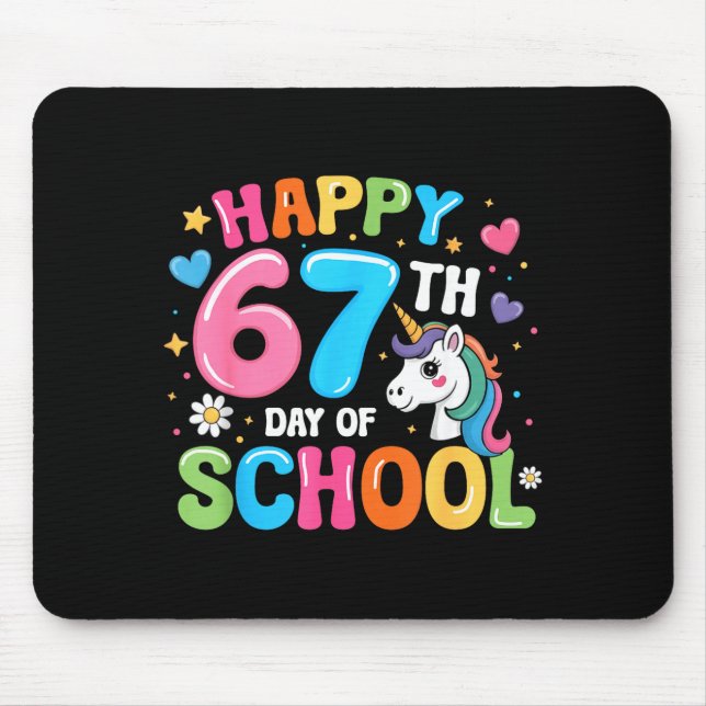 Happy 67th Day Of School Teachers Students 67 Meme Mouse Pad (Front)