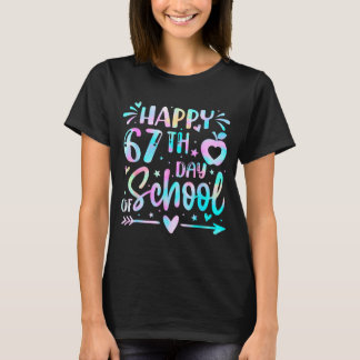 Happy 67th Day Of School Tie Dye Rainbow 67 Days S T-Shirt
