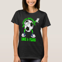 Happy 6 Birthday 6 Year Old Dabbing Soccer 6th Bir T-Shirt