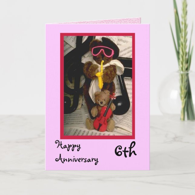 Happy 6th Anniversary, Customizable Card (Front)
