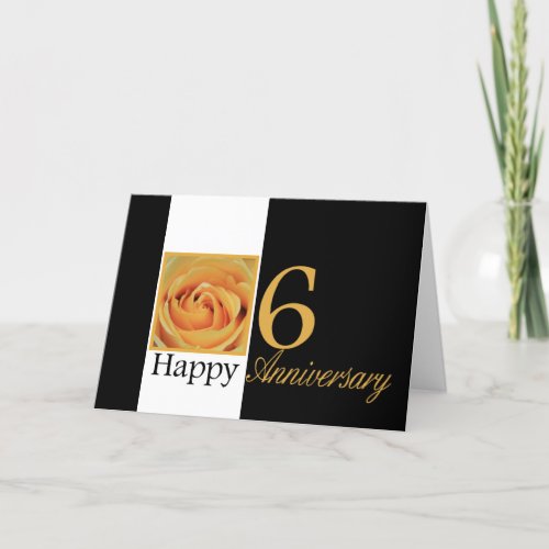 Happy 6th Anniversary roses Card