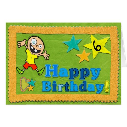Happy 6th Birthday Cards (Front Horizontal)