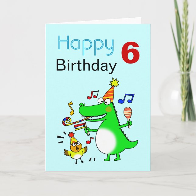 Happy 6th Birthday ( I am 6 ) Card (Front)