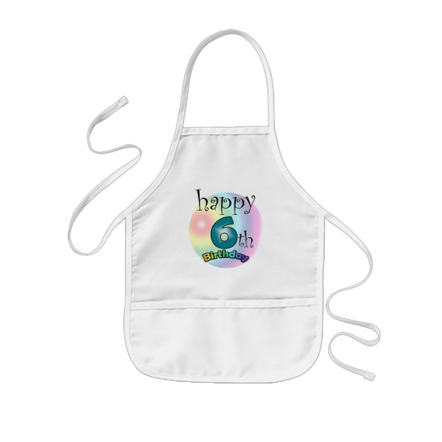 Happy 6th Birthday Kids' Apron (Front)