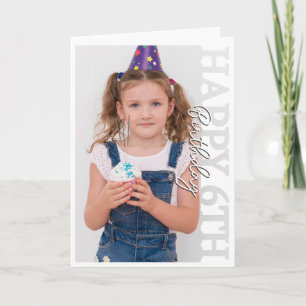 Happy 6th Birthday Photo college Card