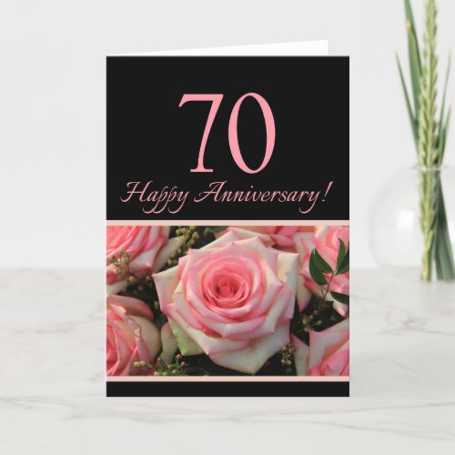 Happy 70th Anniversary roses Card