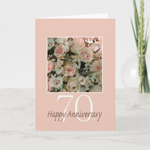 Happy 70th Anniversary roses Card