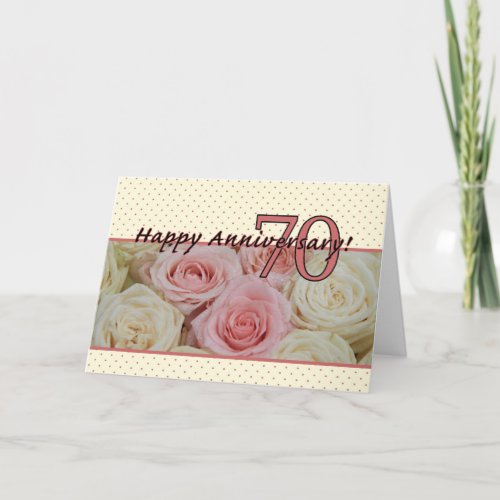 Happy 70th Anniversary roses Card