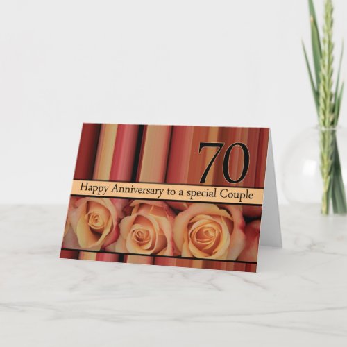 Happy 70th Anniversary roses Card