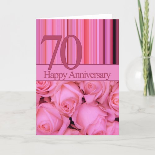 Happy 70th Anniversary roses Card