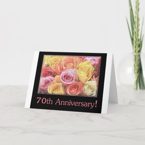 Happy 70th Anniversary roses Card