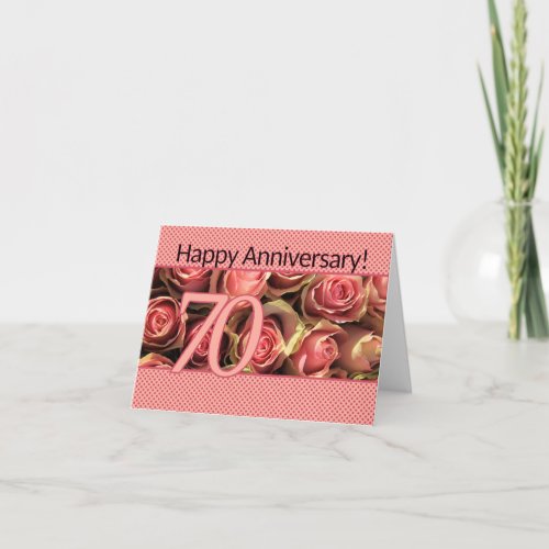 Happy 70th Anniversary roses Card