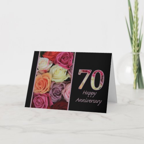 Happy 70th Anniversary roses Card