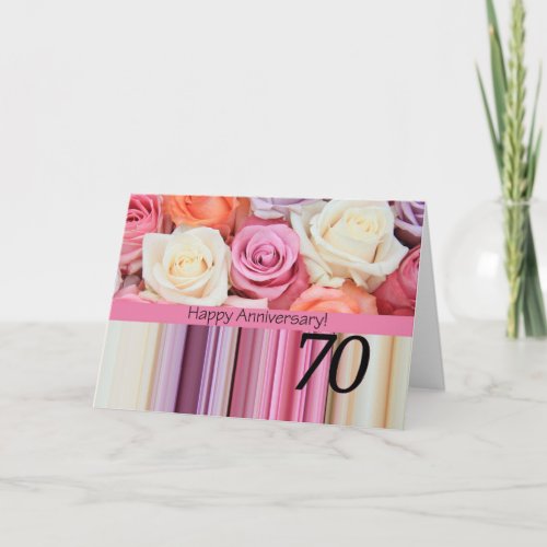 Happy 70th Anniversary roses Card