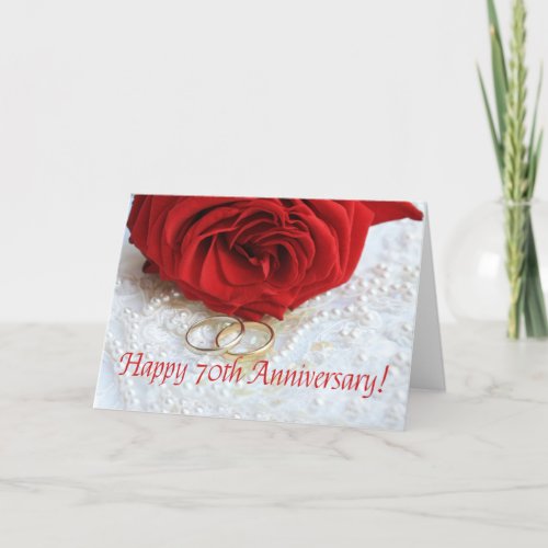 Happy 70th Anniversary roses Card