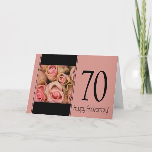 Happy 70th Anniversary roses Card