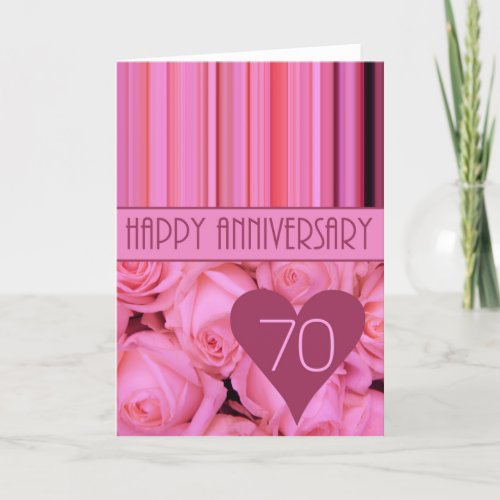 Happy 70th Anniversary roses Card