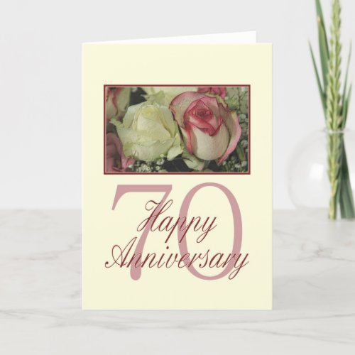 Happy 70th Anniversary roses Card