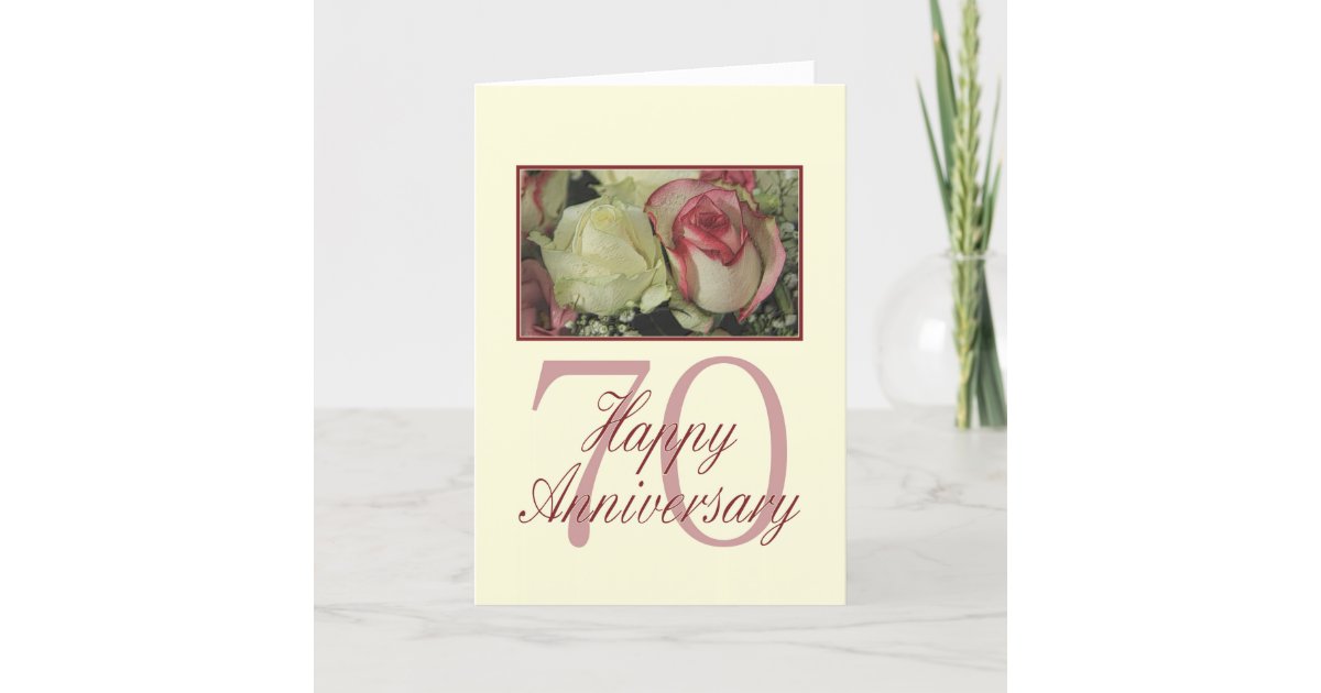 Happy 70th Anniversary Roses Card