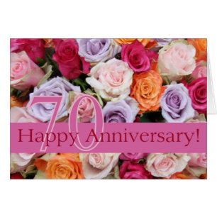 Happy 70th Anniversary roses Cards