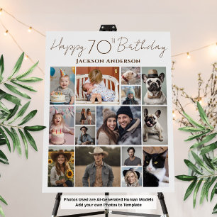 Happy 70th Birthday 15 Multiple Photo Foam Board