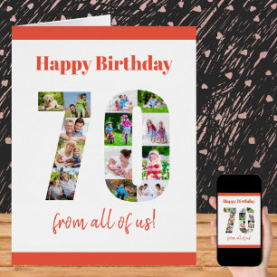 Happy 70th Birthday 70 Number Photo Collage Big Cards